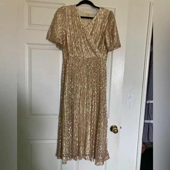 Ivy City Co “Goldie” —Elegant Gold Evening Dress - Picture 1 of 4
